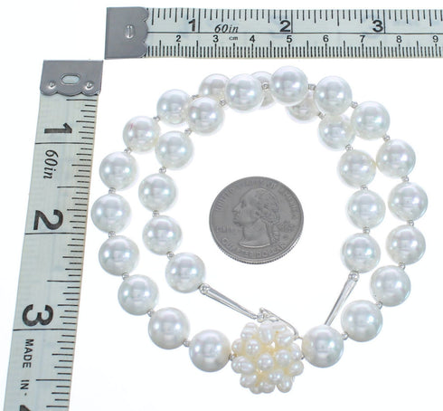Sterling Silver Fresh Water Pearl Necklace KX121148